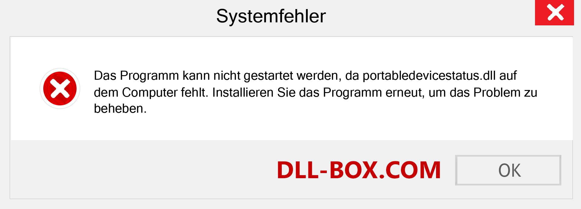 portabledevicestatus.dll-Datei fehlt?. Download für Windows 7, 8, 10 - Fix portabledevicestatus dll Missing Error unter Windows, Fotos, Bildern